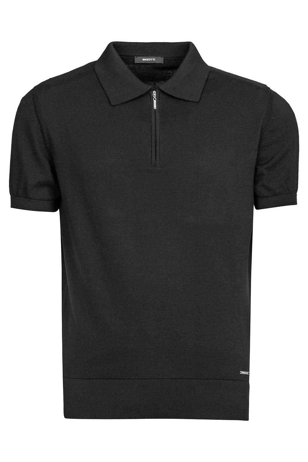 Tricou polo slim negru uni 1