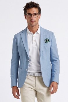 Slim body light blue plain blazer