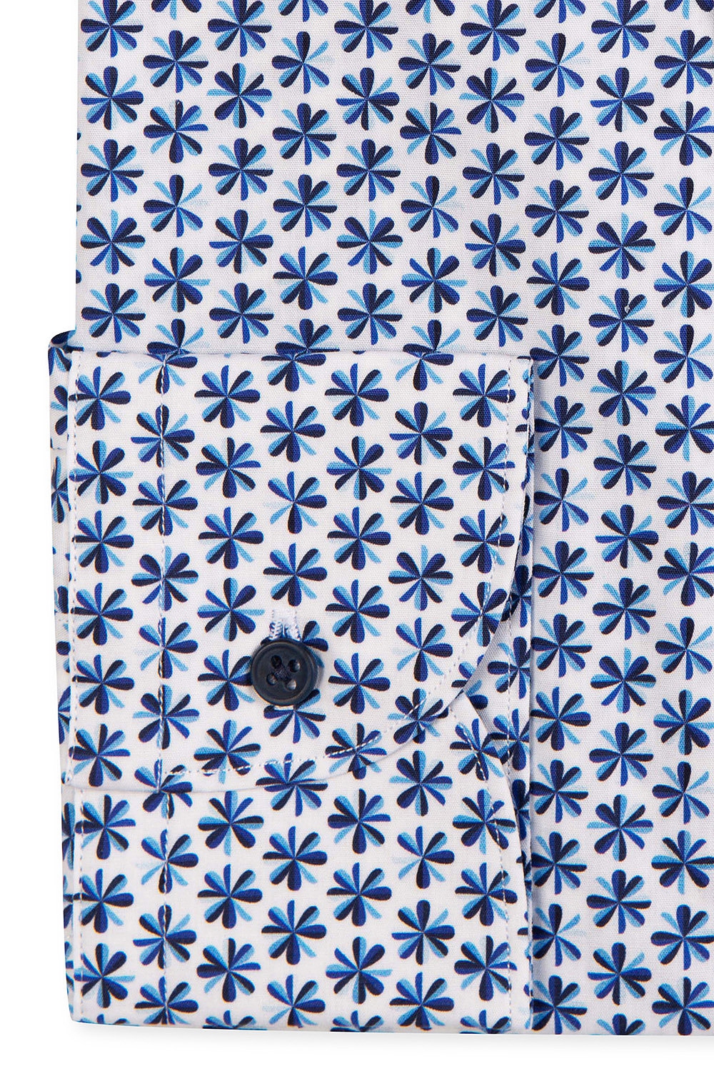 Camasa superslim alba print floral 2