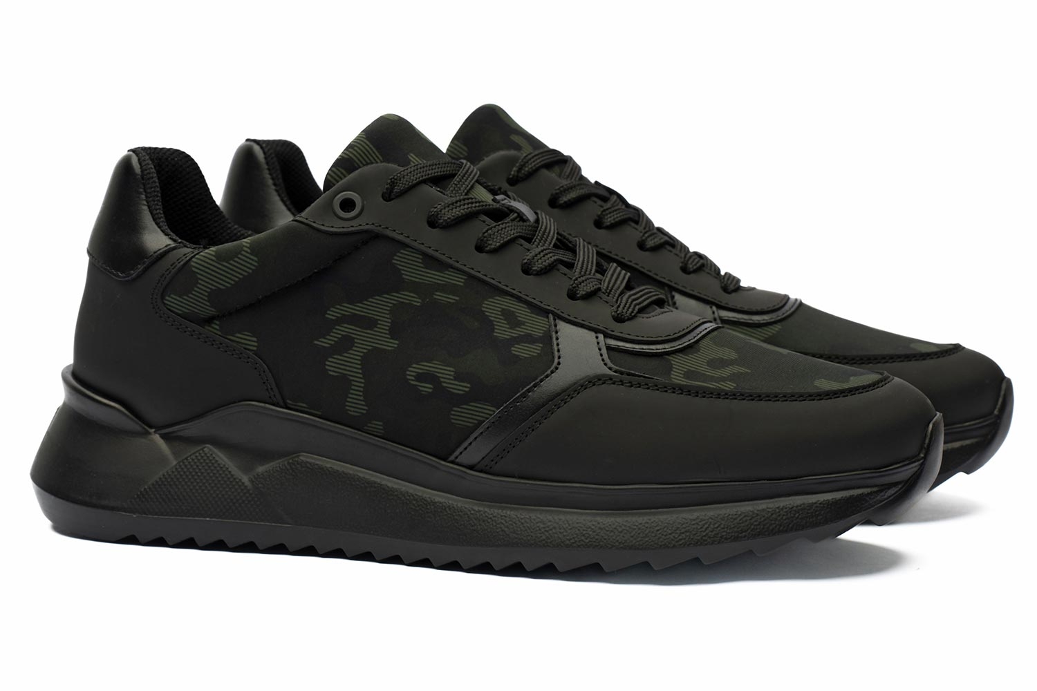 Sneakers verzi piele naturala si neopren 0