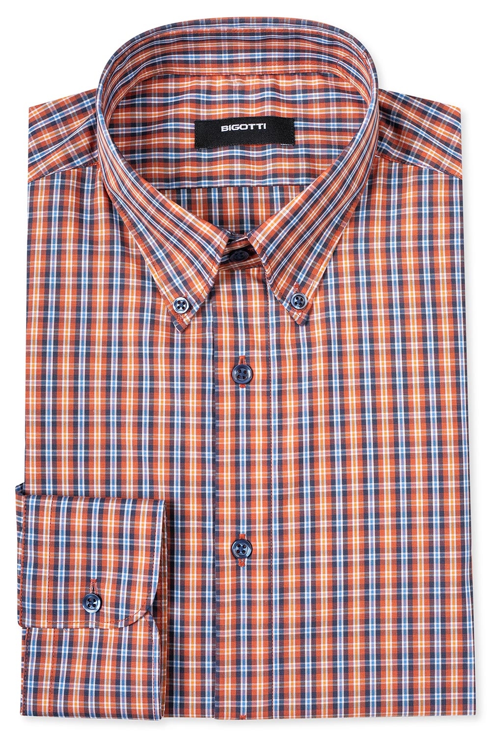 Camasa shaped oranj in carouri 0