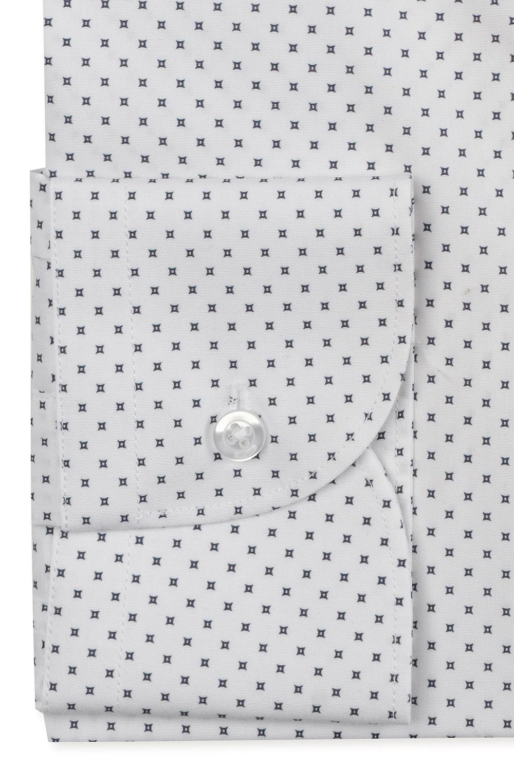 Camasa slim alba print geometric 2