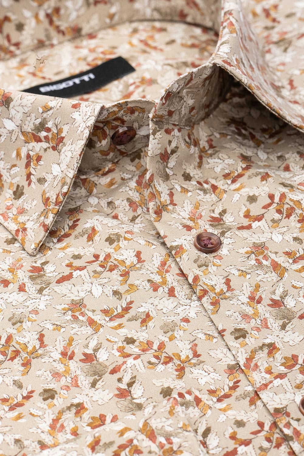 Slim body beige floral shirt 1