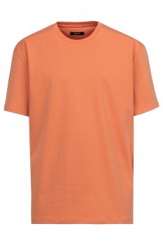 Tricou oversize oranj guler rotund