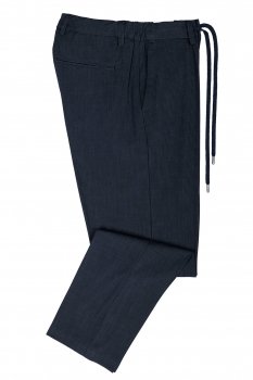 Pantaloni regular bleumarin uni