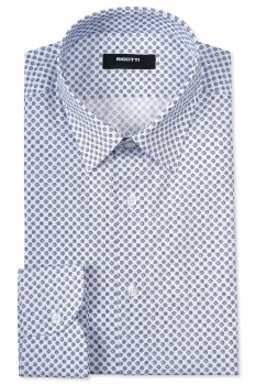 Slim body white geometric shirt