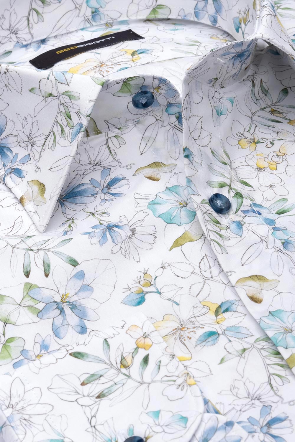 Camasa slim alba print floral 1