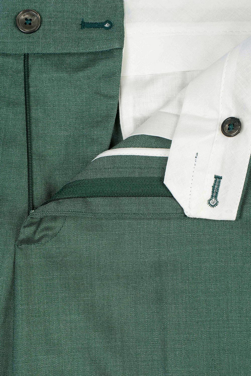 Pantaloni slim verzi uni 2