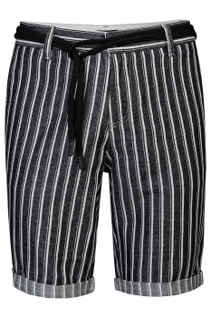 Pantaloni scurti slim din in negri cu dungi