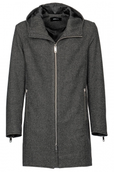 Palton slim gri uni