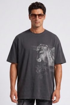 Tricou oversize negru print