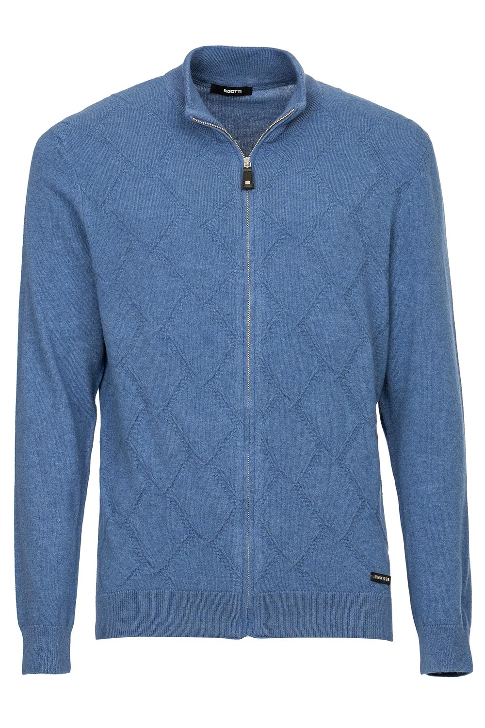 Pulover slim bleu cu fermoar 0