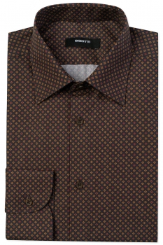 Camasa superslim maro print geometric