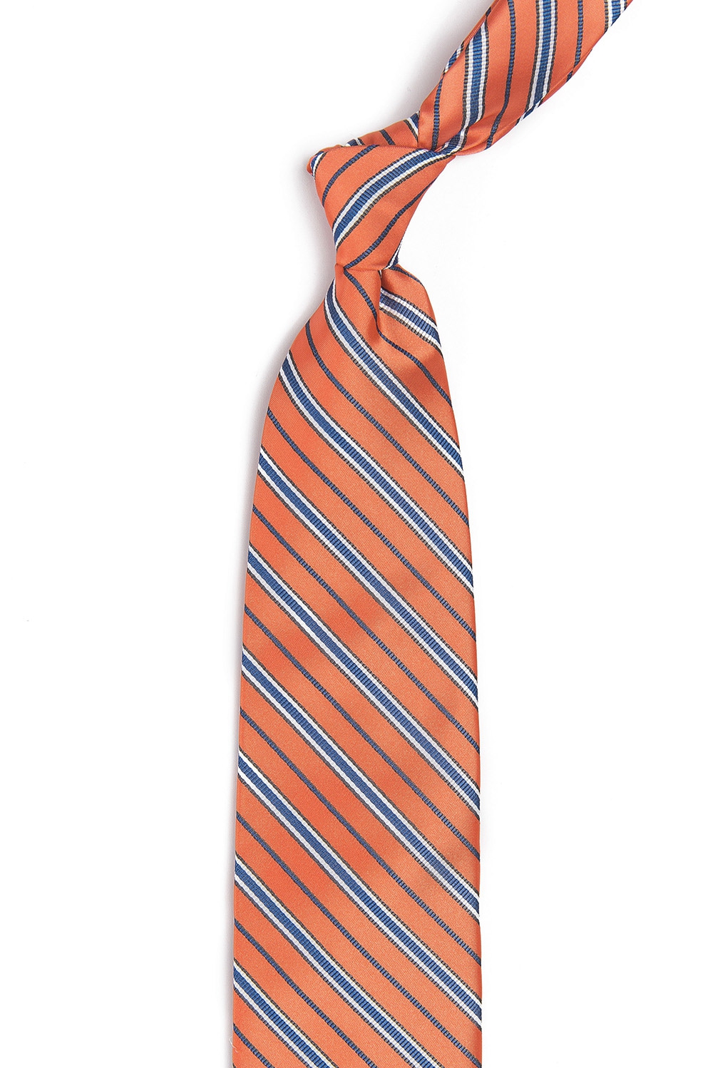 Cravata poliester portocalie cu dungi 1