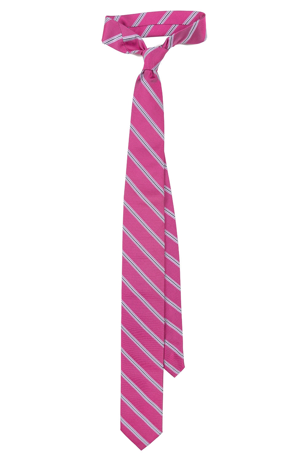 Cravata matase tesuta roz dungi 0