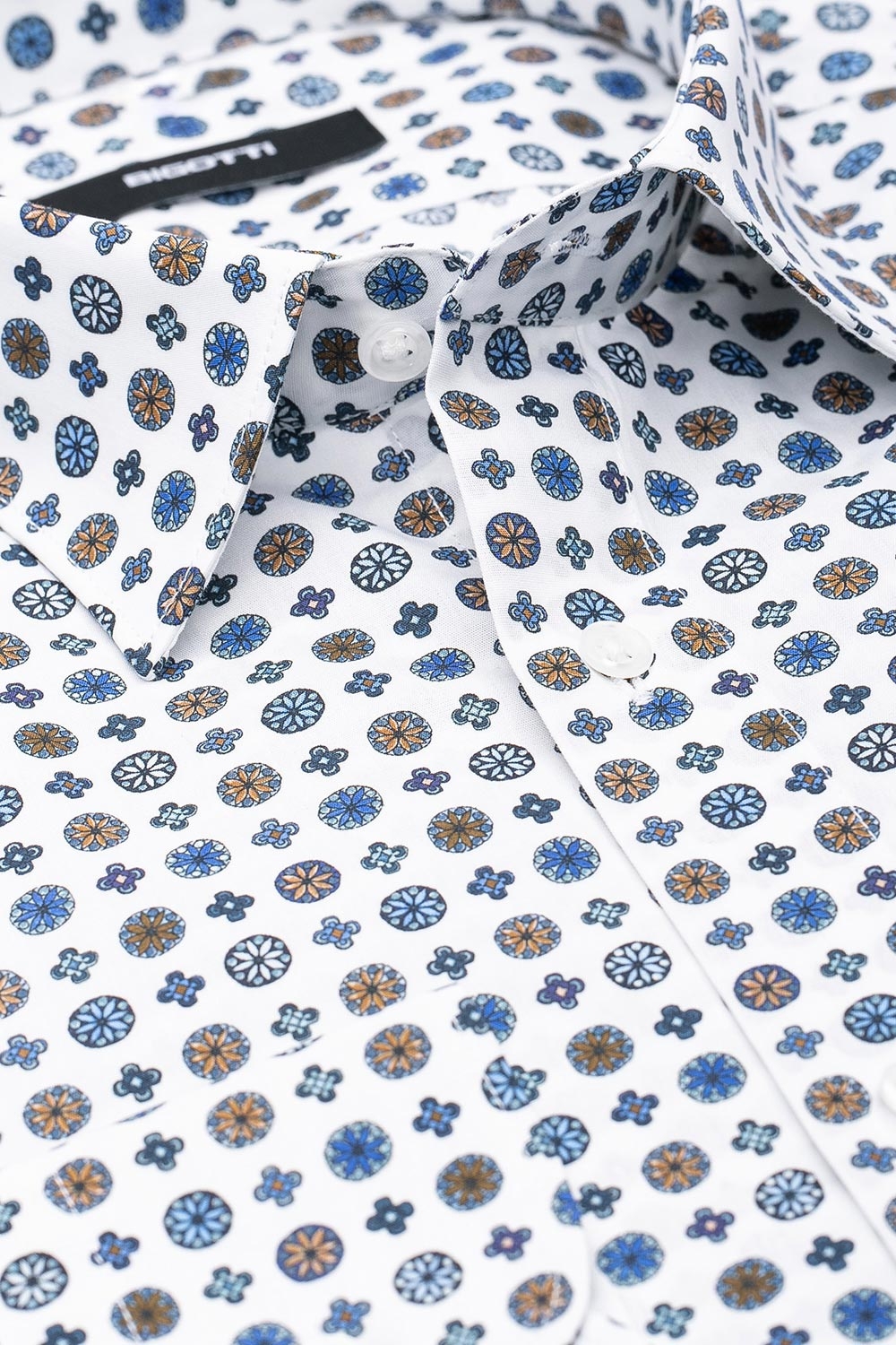 Camasa slim alba print geometric 1