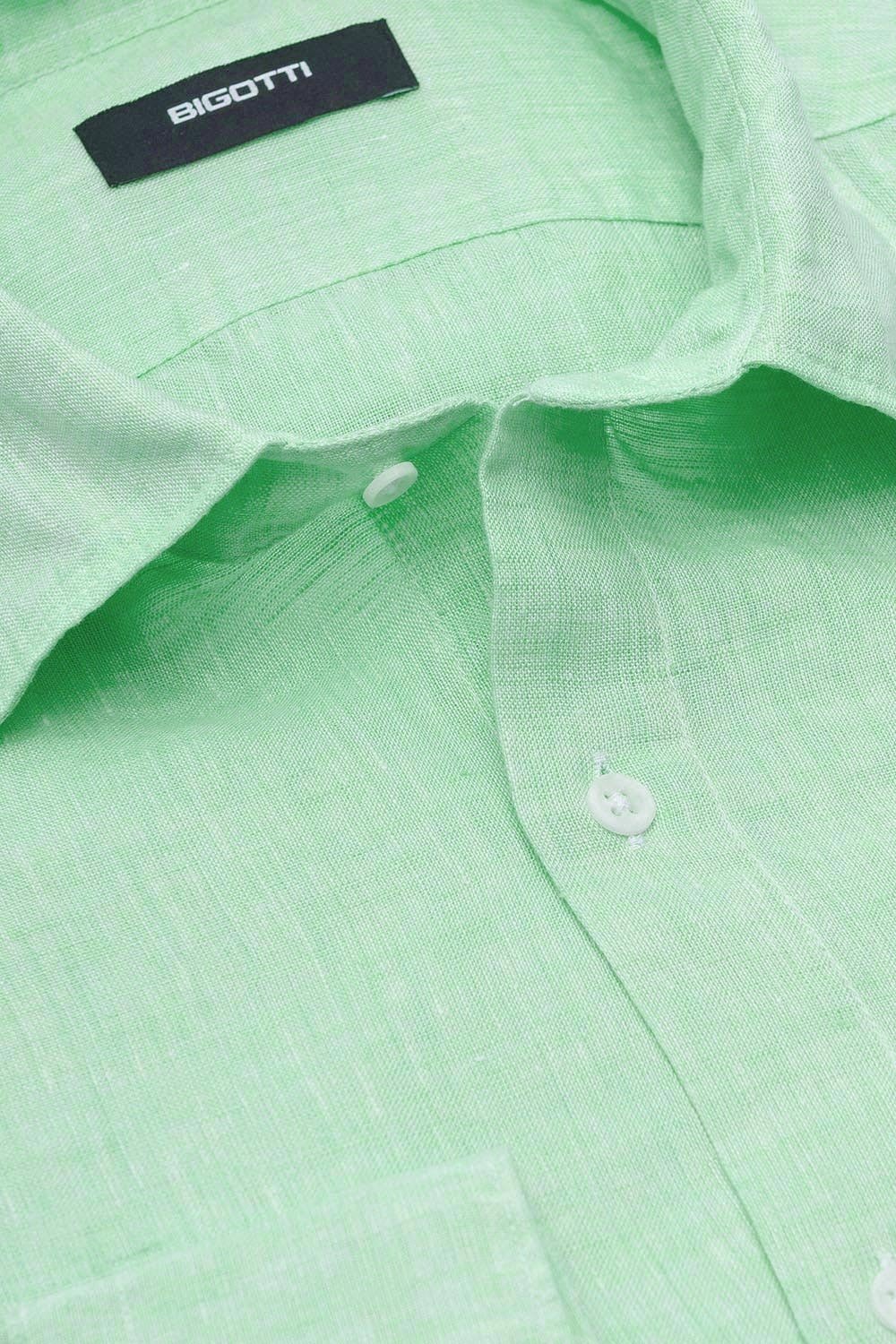 Camasa din in shaped aqua deschis uni 1