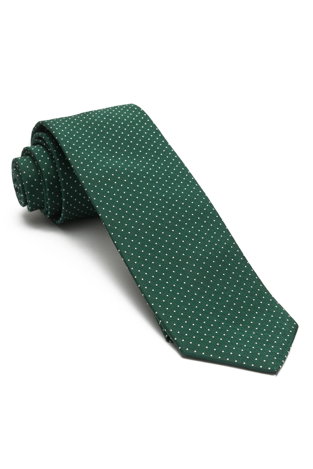 Cravata matase tesuta verde print geometric 0