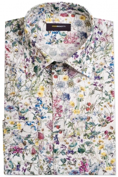Camasa slim alba print floral