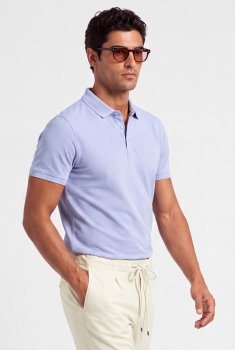 Tricou polo slim lila uni