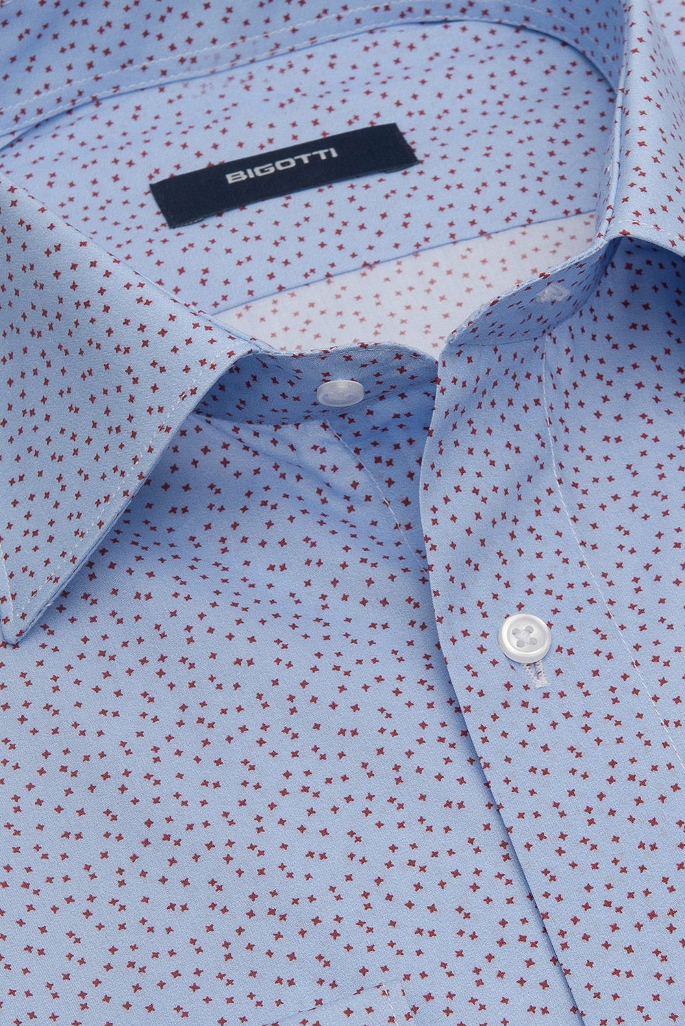 Shaped light blue geometric shirt 1
