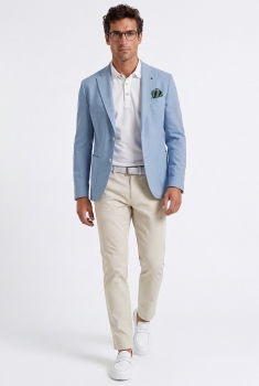 Pantaloni slim albi uni