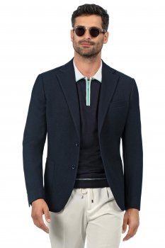 Slim body navy plain blazer