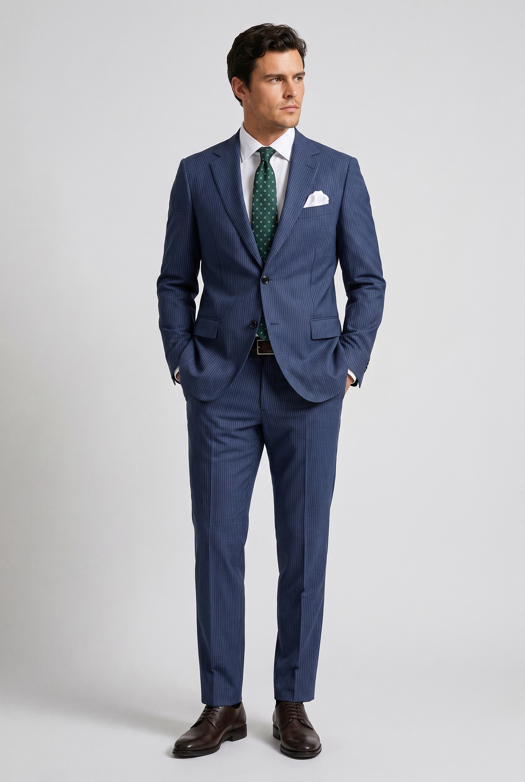 Slim body blue stripe suit 0