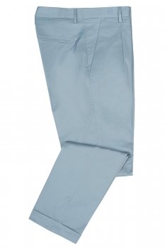 Pantaloni slim bleu uni
