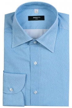 Camasa slim bleu print geometric