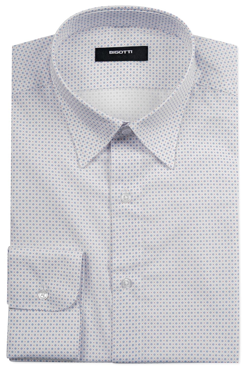 Camasa slim alba print geometric 0