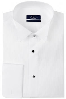 Camasa slim alba uni cu plastron