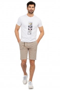 Pantaloni scurti slim bej uni