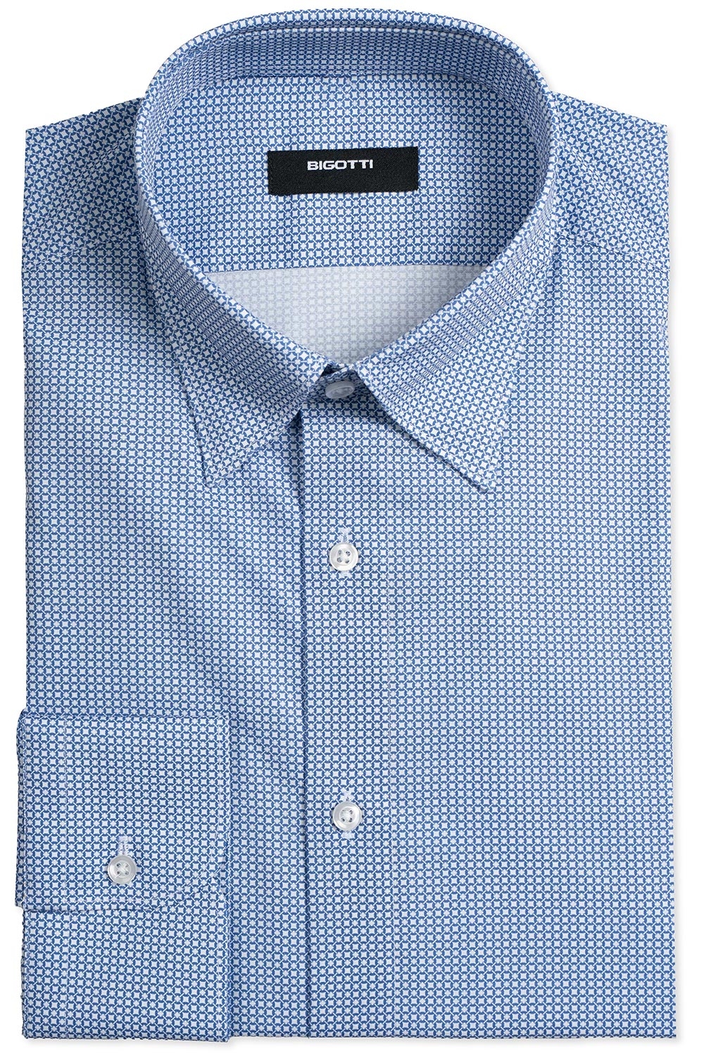 Camasa slim alba print geometric 0