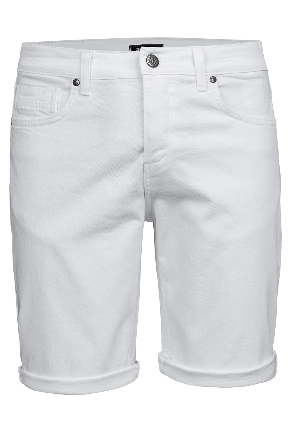 Pantaloni scurti slim albi uni 0