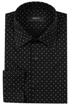 Camasa slim neagra print geometric