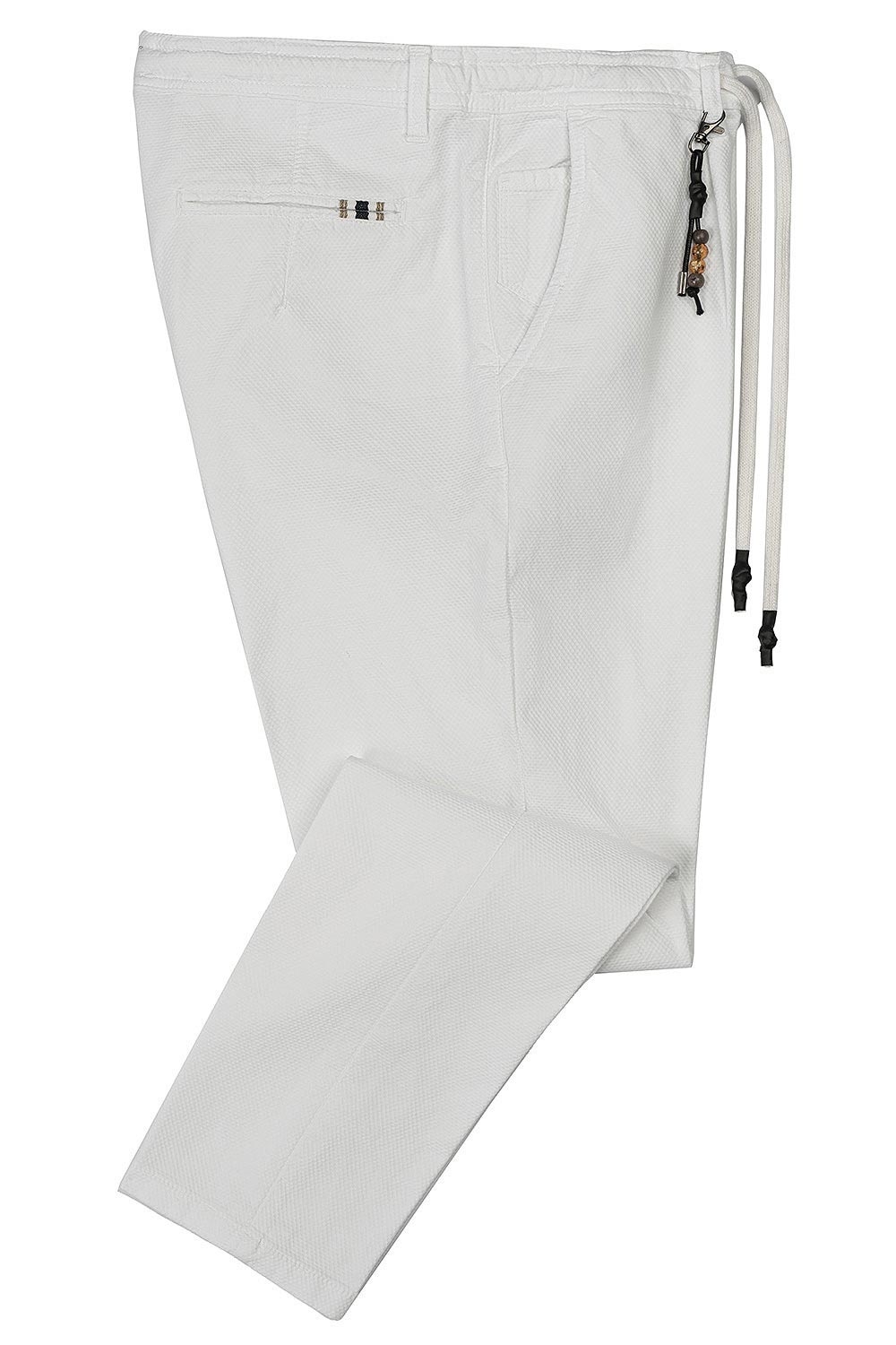 Slim body white plain trousers 1