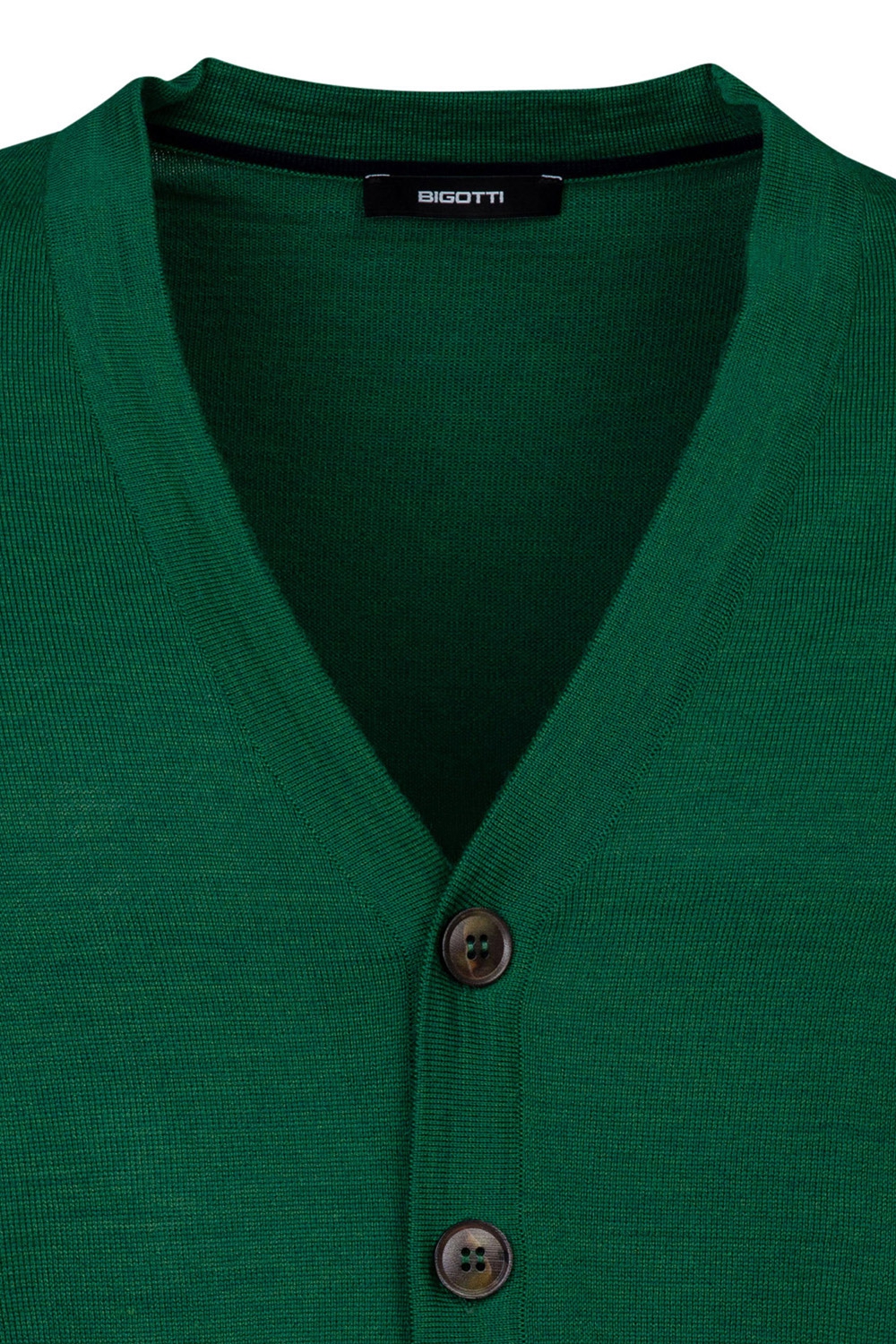 Cardigan slim verde uni 1