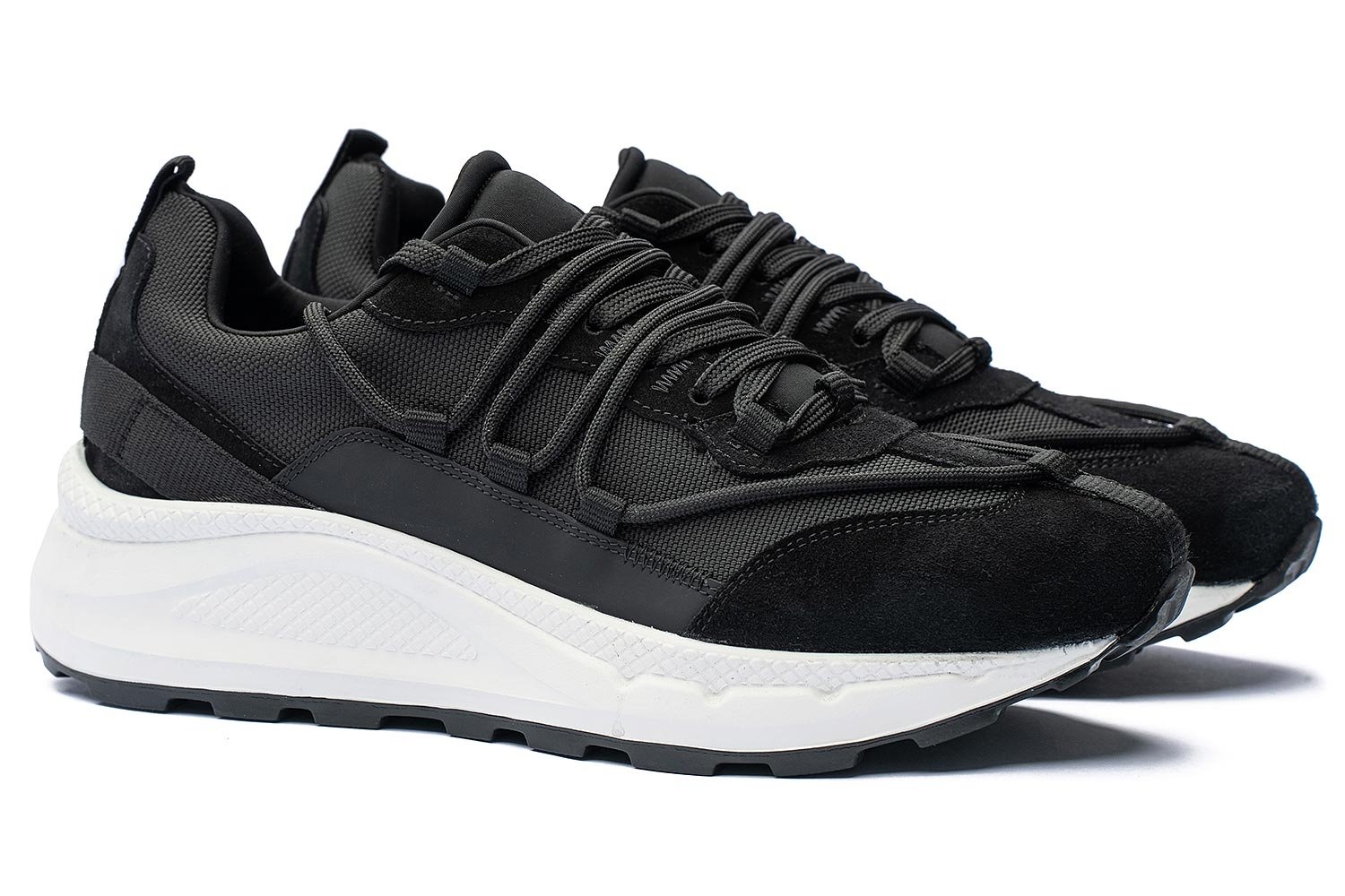 Sneakers negri piele naturala 0