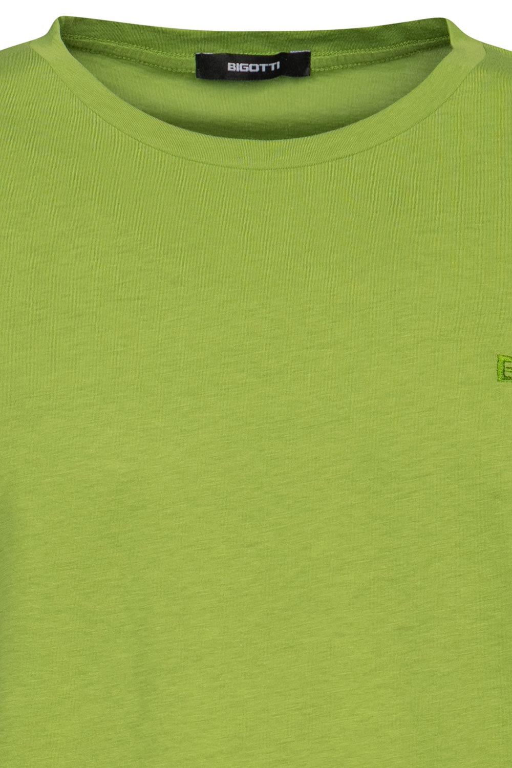 Tricou slim verde uni guler rotund 2