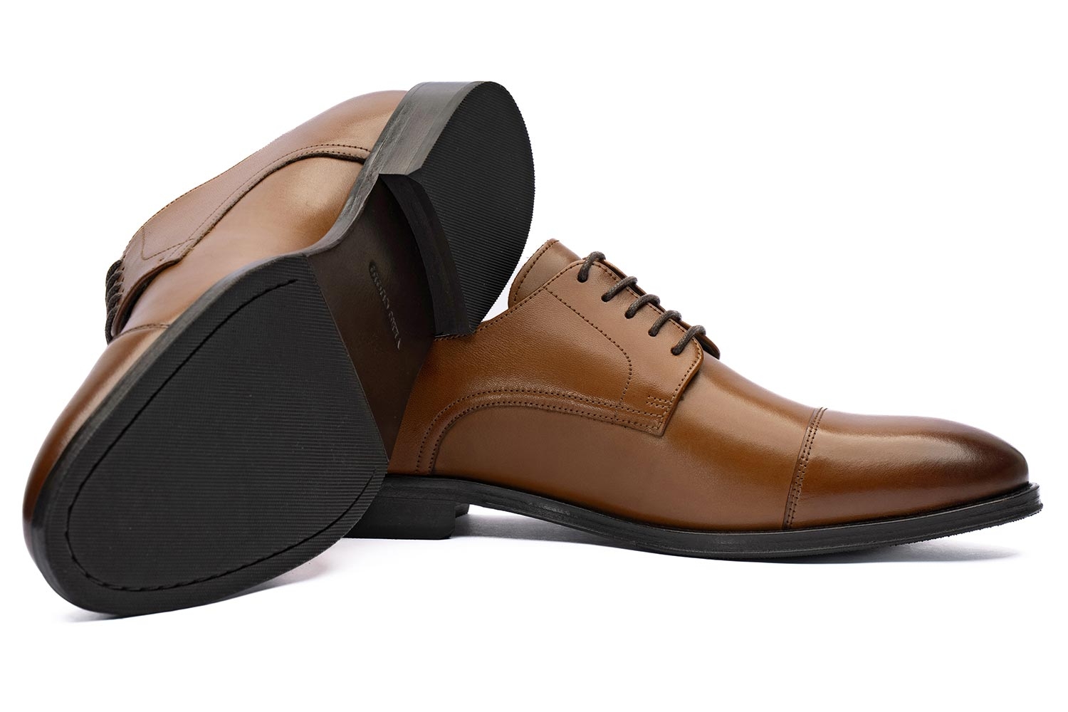 Brown genuine leather shoes 1