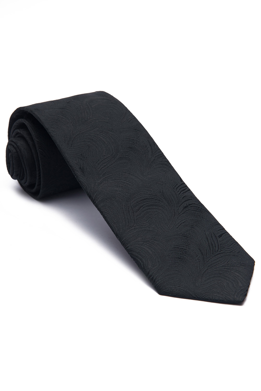 Cravata neagra cu structuri 0