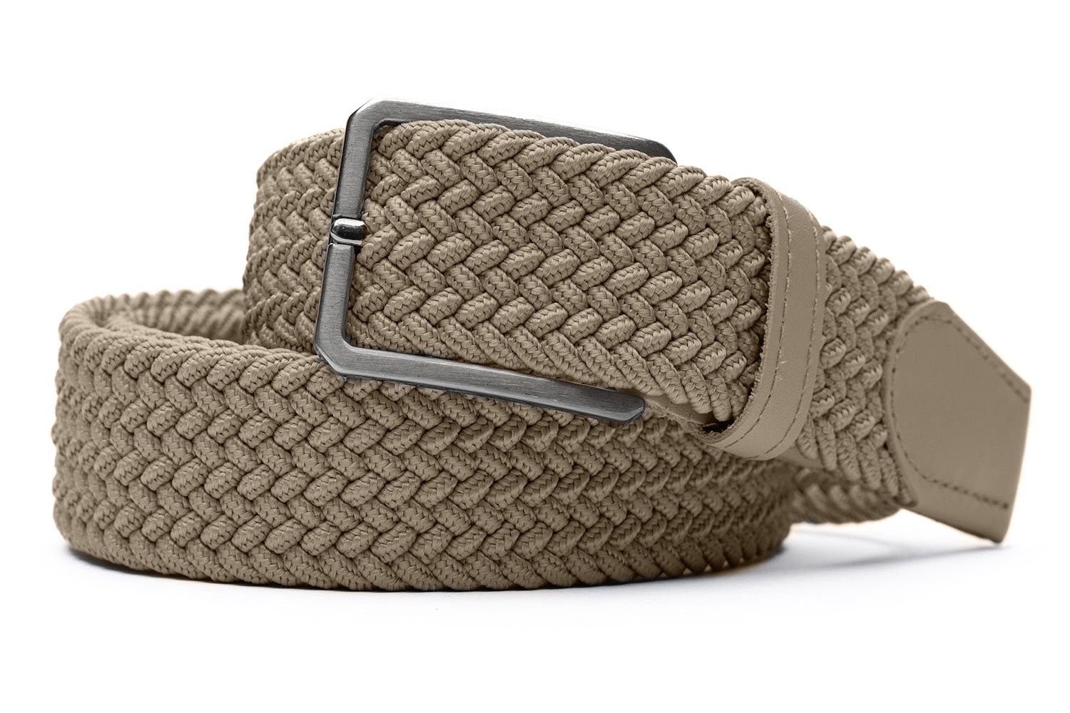 Curea bej piele naturala si textil 0