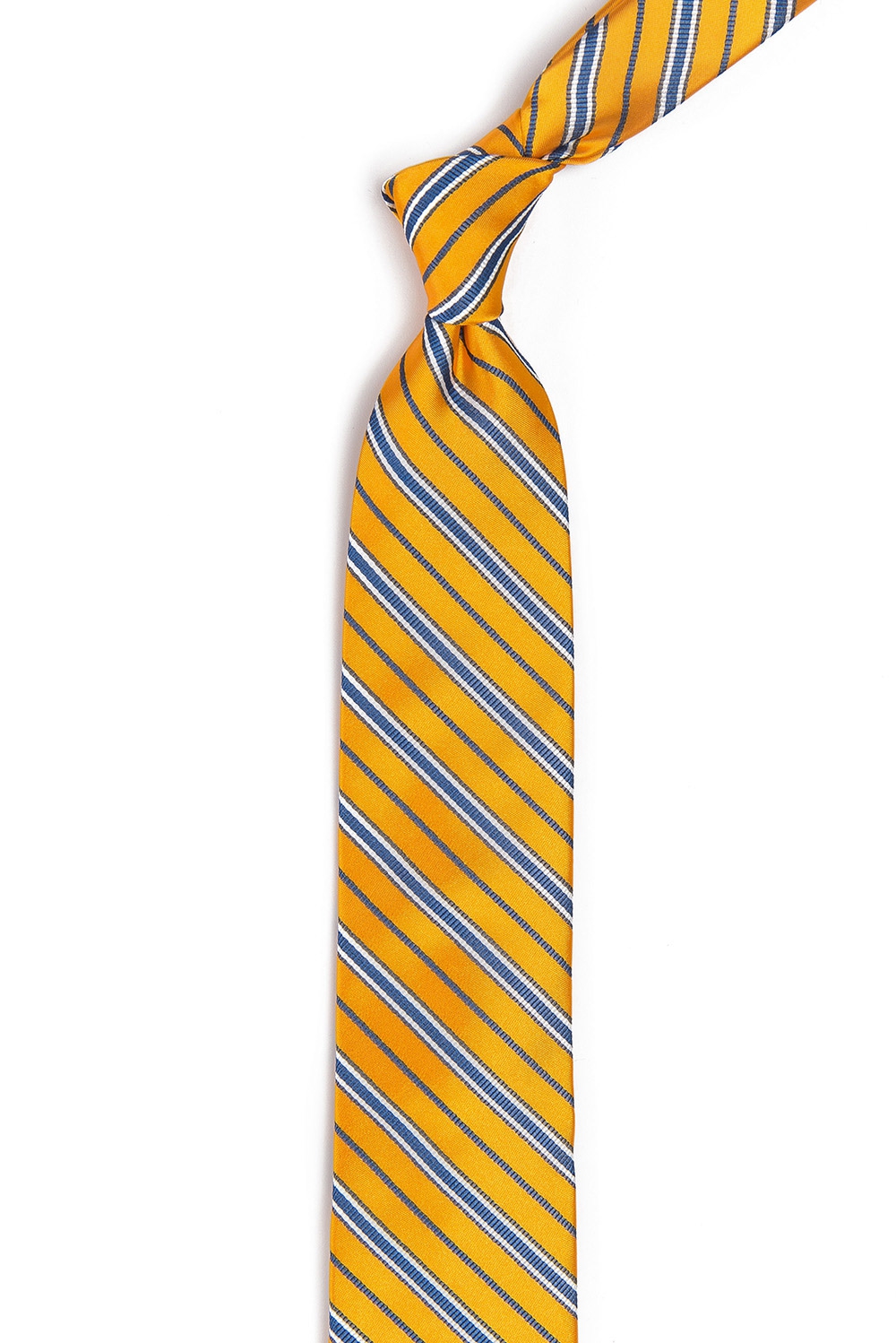 Cravata poliester galbena cu dungi 1
