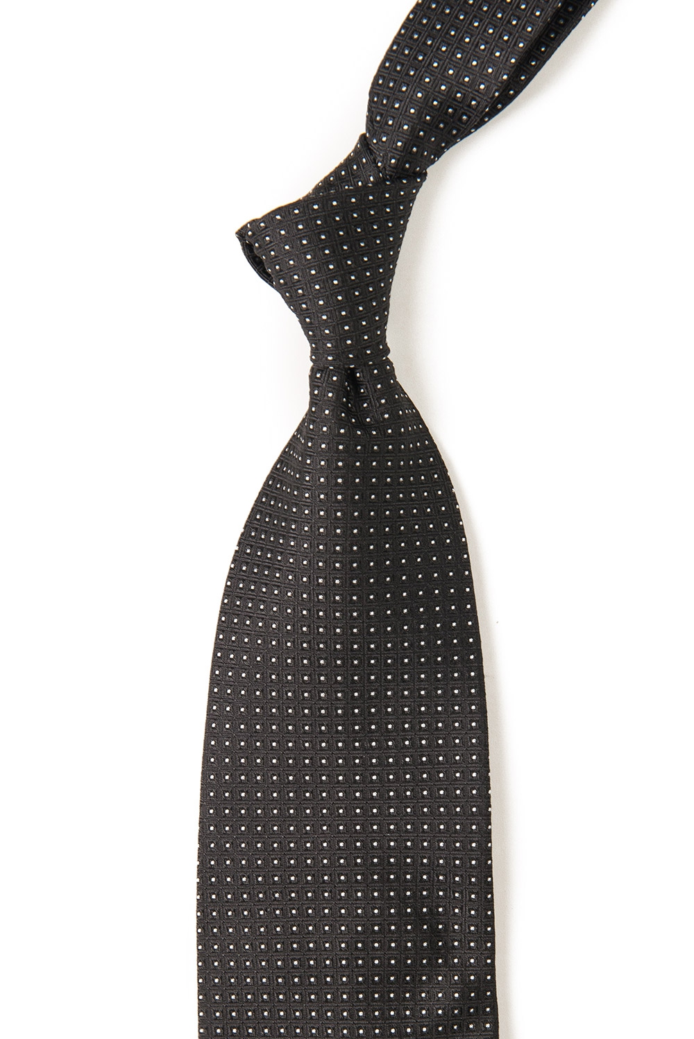 Cravata matase tesuta neagra print geometric 1