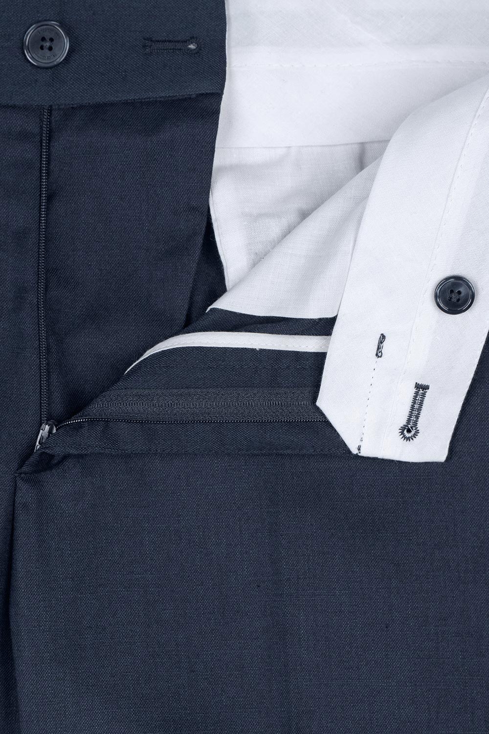 Pantaloni slim bleumarin uni 2