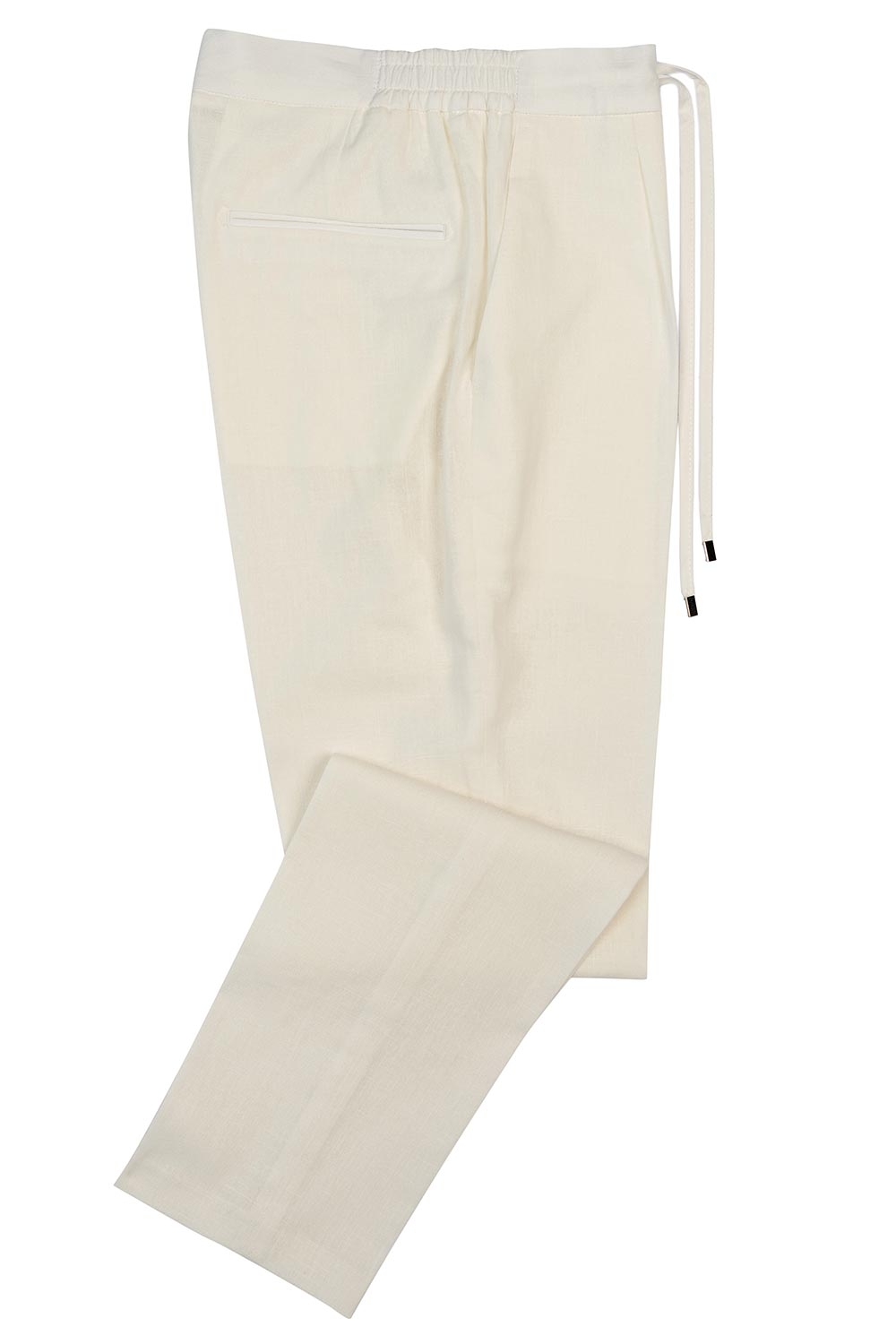 Pantaloni slim albi uni 0