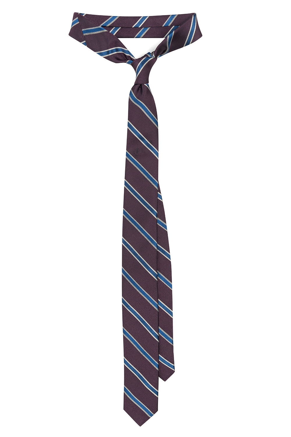Cravata poliester mov cu dungi 0