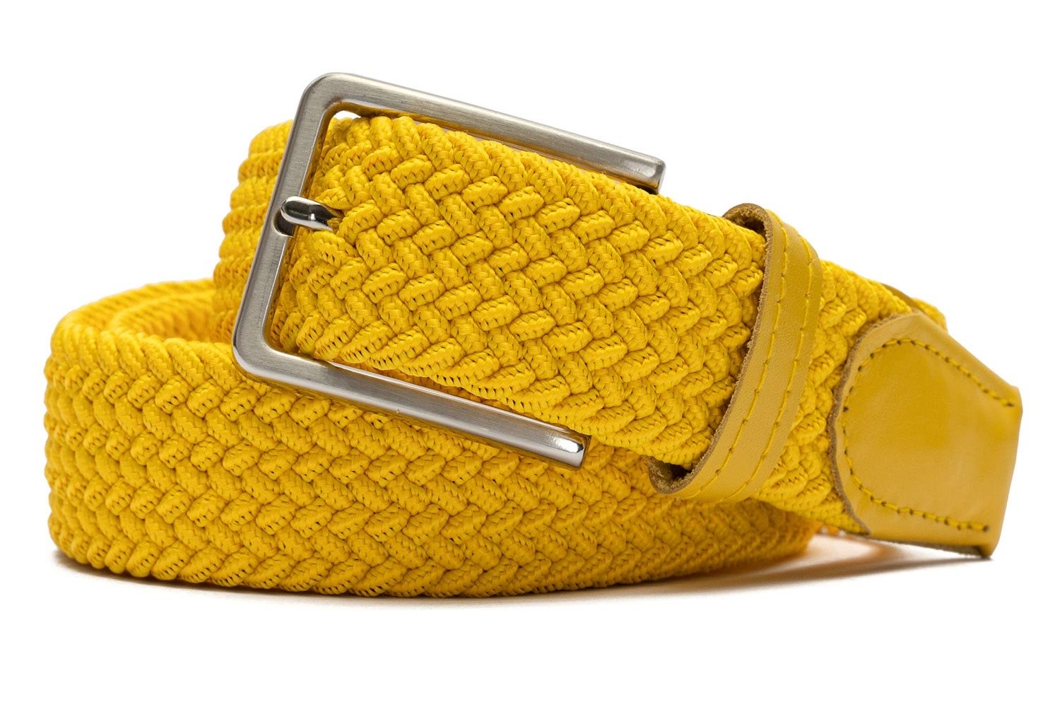 Belt yellow textil elastic,piele 0
