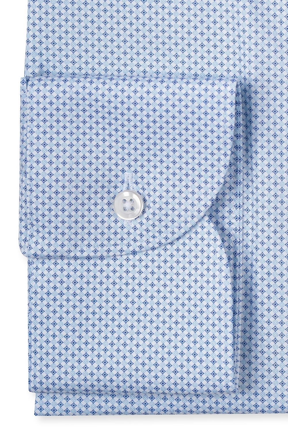 Camasa superslim bleu print geometric 2